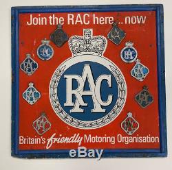 Sign RAC Old Rare Collectable Advertising Antique Original with badges garage