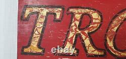 Sign antique vtg old paint Trolley Barn memorabilia shop country store