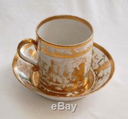 Signed, c1790 OLD PARIS CUP & SAUCER Perche (FRANCE) (3V3)