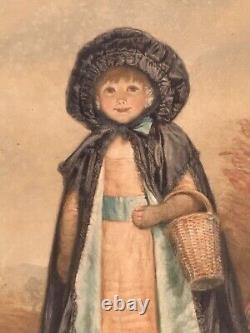 Sir Joshua Reynolds Little Miss Crew Old Antique Mezzotint Dickens 1917 Signed