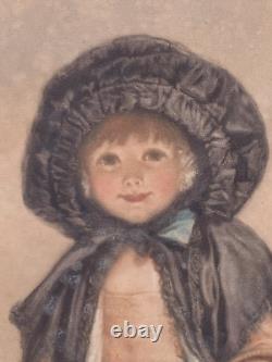 Sir Joshua Reynolds Little Miss Crew Old Antique Mezzotint Dickens 1917 Signed