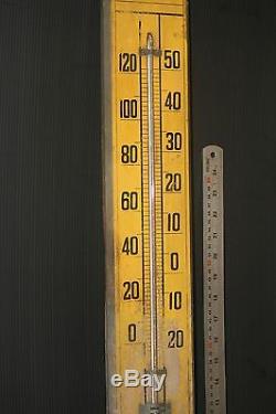 THERMOMETER vintage 70 year old SCIENCE school physics sign wood large antique