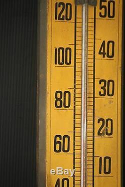 THERMOMETER vintage 70 year old SCIENCE school physics sign wood large antique