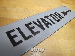 TO ELEVATOR ARROW Original Old Porcelain Sign Gray & Black Industrial Hardware
