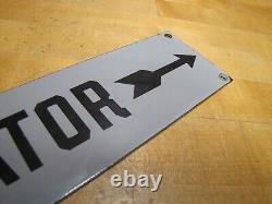 TO ELEVATOR ARROW Original Old Porcelain Sign Gray & Black Industrial Hardware