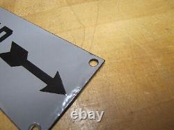 TO ELEVATOR ARROW Original Old Porcelain Sign Gray & Black Industrial Hardware