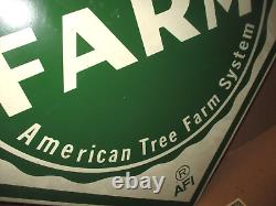 TREE FARM Diamond Shaped WOODEN 30.5 X 30.5 BIG & OLD & VINTAGE & ORIGINAL