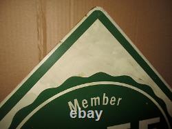 TREE FARM Diamond Shaped WOODEN 30.5 X 30.5 BIG & OLD & VINTAGE & ORIGINAL