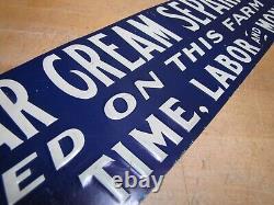 TUBULAR CREAM SEPARATOR Antique Advertising Sign Embossed Tin Farm Feed Seed Ad