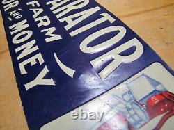 TUBULAR CREAM SEPARATOR Antique Advertising Sign Embossed Tin Farm Feed Seed Ad