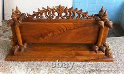 Thai Old Vintage Luxury Wood Classic Home Office Shop Sign Advertise Furniture