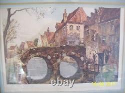 The Old Stone Bridge Litho Print By Sandri Framed Under Glass Pencil Artist Sign