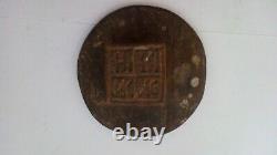 UNIQUE ANTIQUE PRIMITIVE OLD WOODEN RITUAL BREAD STAMP EARLY 19th