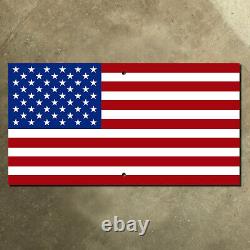 United States of America flag 50 star spangled Old Glory US road sign 1960