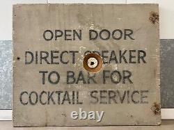 Unusual Antique Old 1920s Prohibition Speakeasy Secret COCKTAIL Bar Wood Sign