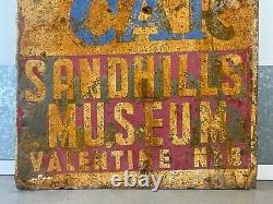 Unusual Antique Old ELECTRIC CAR Automobile Museum Painted Sign, 1930s