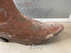 Unusual Vintage Old Huge Big Cowboy Boot Western Store Display Sign, WOW