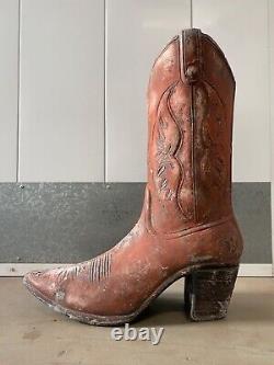 Unusual Vintage Old Huge Big Cowboy Boot Western Store Display Sign, WOW