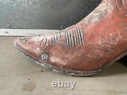 Unusual Vintage Old Huge Big Cowboy Boot Western Store Display Sign, WOW