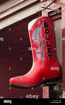 Unusual Vintage Old Huge Big Cowboy Boot Western Store Display Sign, WOW