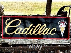 V36Vintage Hand Painted Antique Vintage Old Style Cadillac Service Station Sign