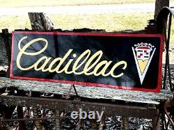 V36Vintage Hand Painted Antique Vintage Old Style Cadillac Service Station Sign