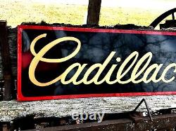 V36Vintage Hand Painted Antique Vintage Old Style Cadillac Service Station Sign
