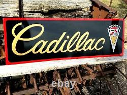 V36Vintage Hand Painted Antique Vintage Old Style Cadillac Service Station Sign