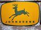 Vintage John Deere Porcelain Sign 30x19 Old Farm Tractor Equipment Service Shop