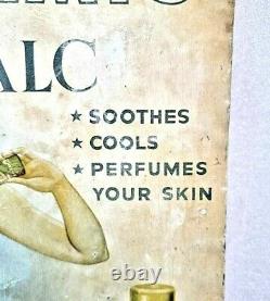 VINTAGE OLD ANTIQUE RARE CHARMIS TALC POWDER LITHO TIN SIGN BOARD, Collectible