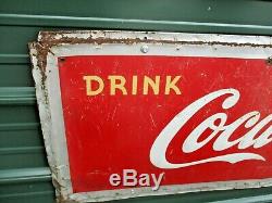 VINTAGE Old Antique 1949 COCA COLA SODA DRINK SIGN SILHOUETTE BOTTLE