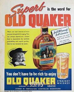 VINTAGE STYLE WOOD SIGN Old Quaker Bourbon Indiana 24x30