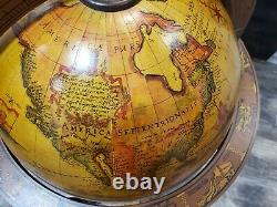 VTG Italian Old World Globe Bar Cabinet on Casters 38 Inches Tall Zodiac Signs