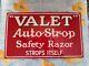 Valet Auto Strop Razor Antique Vintage Advt Tin Enamel Porcelain Sign Board -old