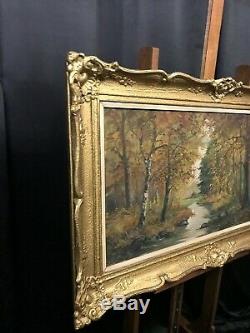 Very Large Huge Old Vintage Oil Painting, Ornate Frame