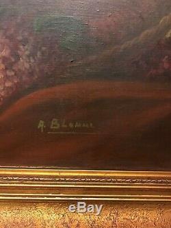 Very Large Huge Old Vintage Oil Painting Still Life, Flowers, Ornate Frame