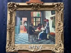 Very Large Old Vintage Oil Painting, Antique Ornate Frame