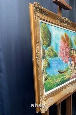 Very Large Old Vintage Oil Painting, Ornate Frame