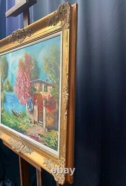 Very Large Old Vintage Oil Painting, Ornate Frame