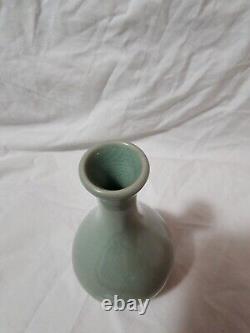 Very Old Antique Korean Celadon Vase, Artist Signed, Estate