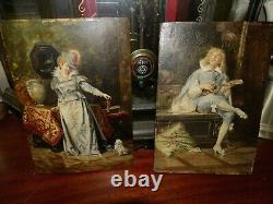 Very Old Antique Oil Paintings On Wood Panel