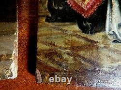 Very Old Antique Oil Paintings On Wood Panel
