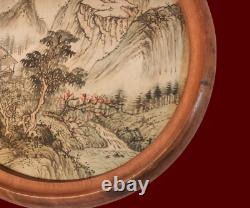 Very Old Chinese Hand Painted Woven Silk Paper Signed & Stamped