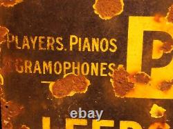 Very Old Enamel Sign Archibold Ramsden Pianos Gramophones Leeds & London Rare