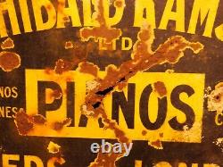 Very Old Enamel Sign Archibold Ramsden Pianos Gramophones Leeds & London Rare