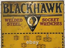 Very RARE Antique Old 1926 FORD Automobile BLACKHAWK Wrenches Milwaukee SIGN