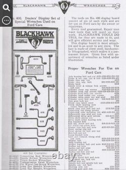 Very RARE Antique Old 1926 FORD Automobile BLACKHAWK Wrenches Milwaukee SIGN