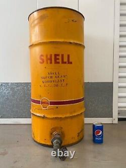 Very RARE Antique Old SHELL Petroliana Oil Drum Super Gear Lubricant, 1940s