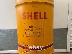 Very RARE Antique Old SHELL Petroliana Oil Drum Super Gear Lubricant, 1940s