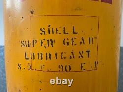 Very RARE Antique Old SHELL Petroliana Oil Drum Super Gear Lubricant, 1940s